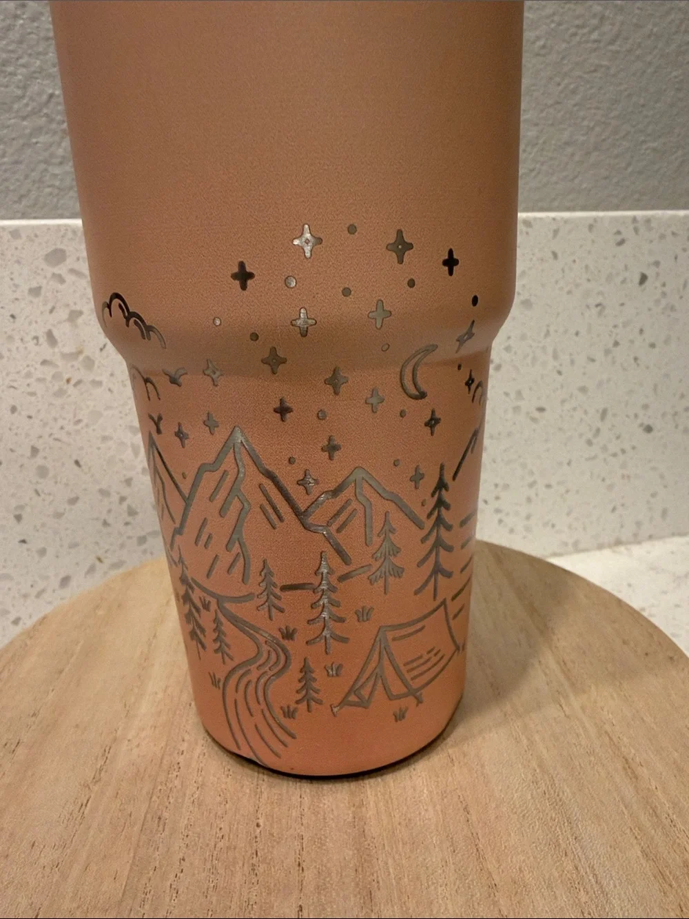 Boise Idaho Freeze Peach Stainless Travel Tumbler with Boise Design NWT Flip Top